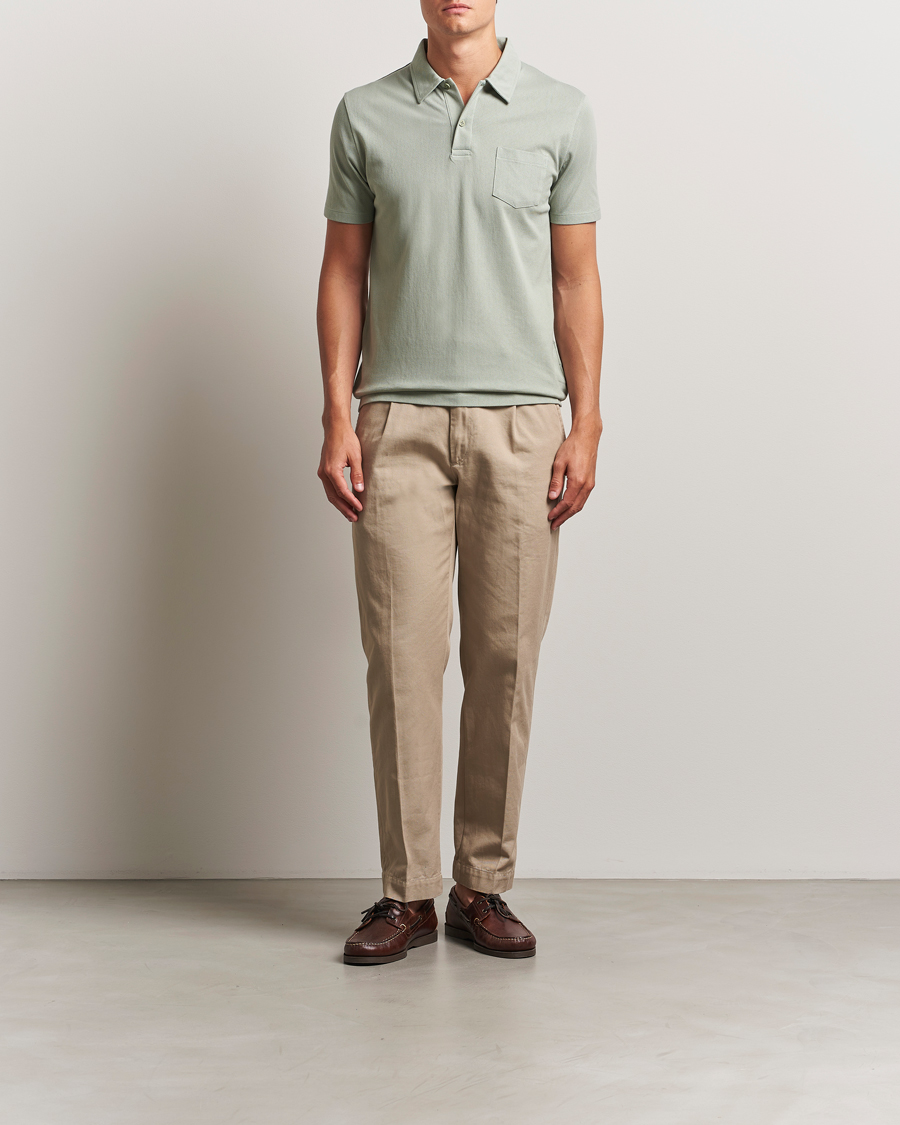 Herren | Poloshirts | Sunspel | Riviera Polo Shirt Pastel Green