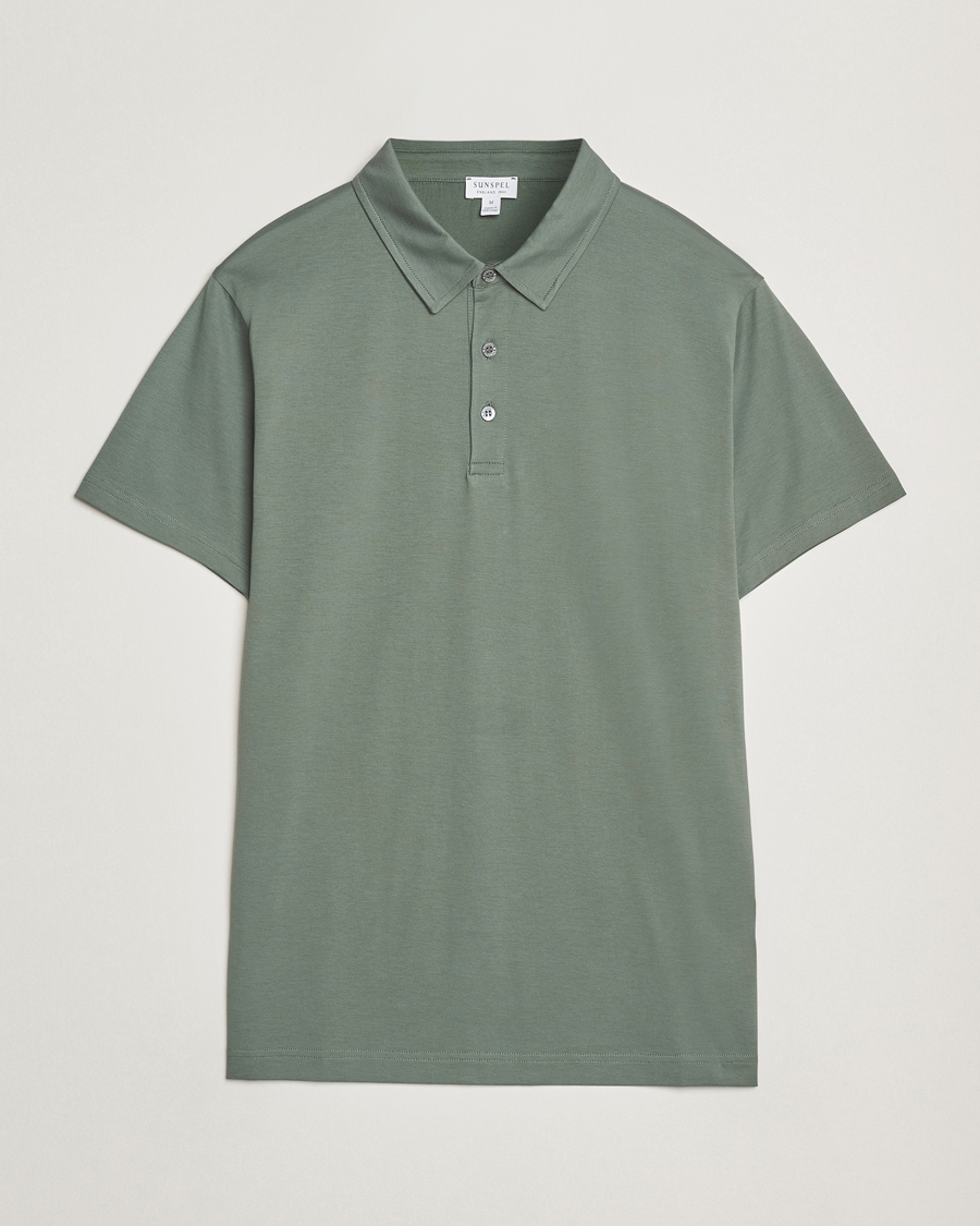 Herren | Poloshirts | Sunspel | Cotton Jersey Polo Dusk Green