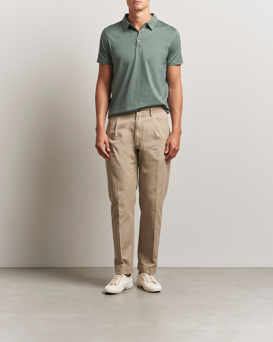 Herren | Poloshirts | Sunspel | Cotton Jersey Polo Dusk Green