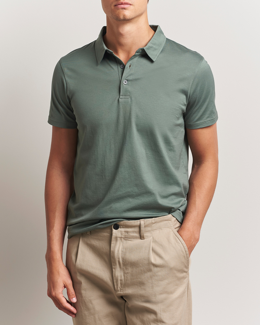Herren | Poloshirts | Sunspel | Cotton Jersey Polo Dusk Green
