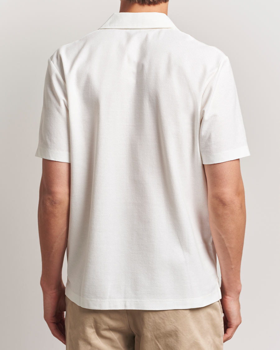 Herren | Hemden | Sunspel | Open Collar Mesh Shirt Ecru