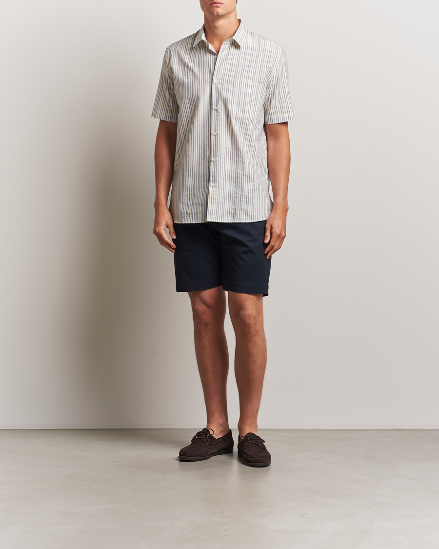 Herren | Hemden | Sunspel | Vintage Stripe Shirt Ecru/Denim