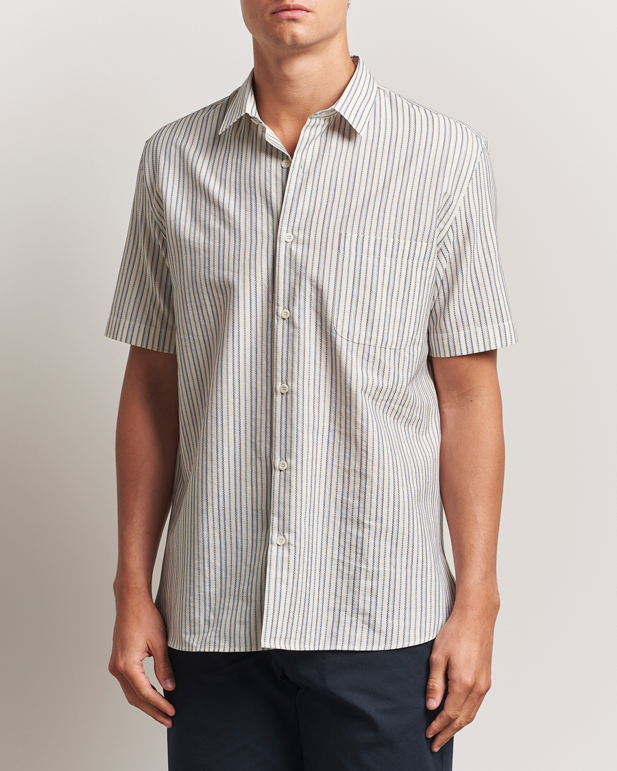 Herren | Hemden | Sunspel | Vintage Stripe Shirt Ecru/Denim