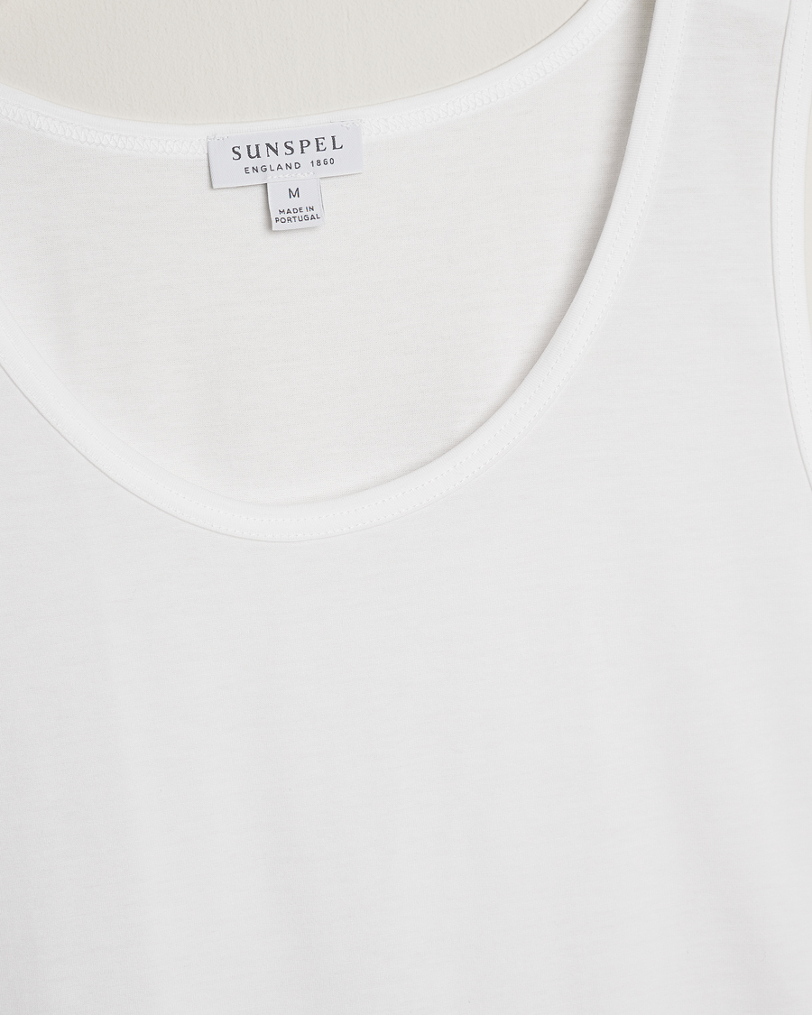 Herren | T-Shirts | Sunspel | Superfine Cotton Underwear Vest White