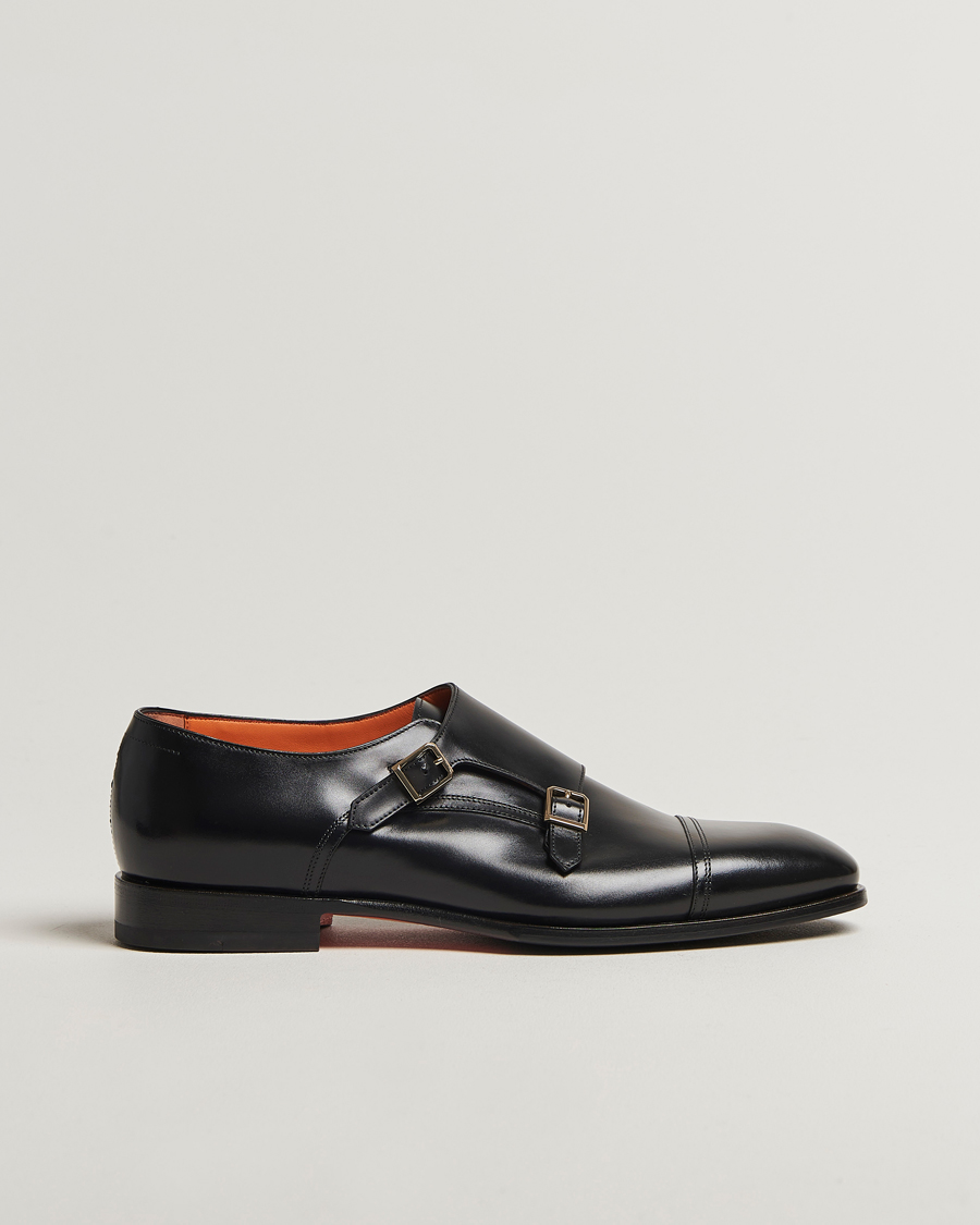 Herren | Monkstrap | Santoni | Adrian Double Monk Black Calf
