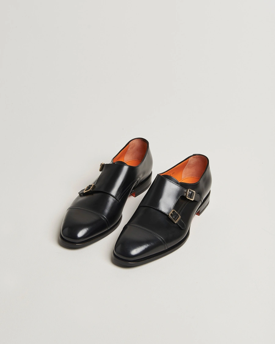 Herren | Monkstrap | Santoni | Adrian Double Monk Black Calf
