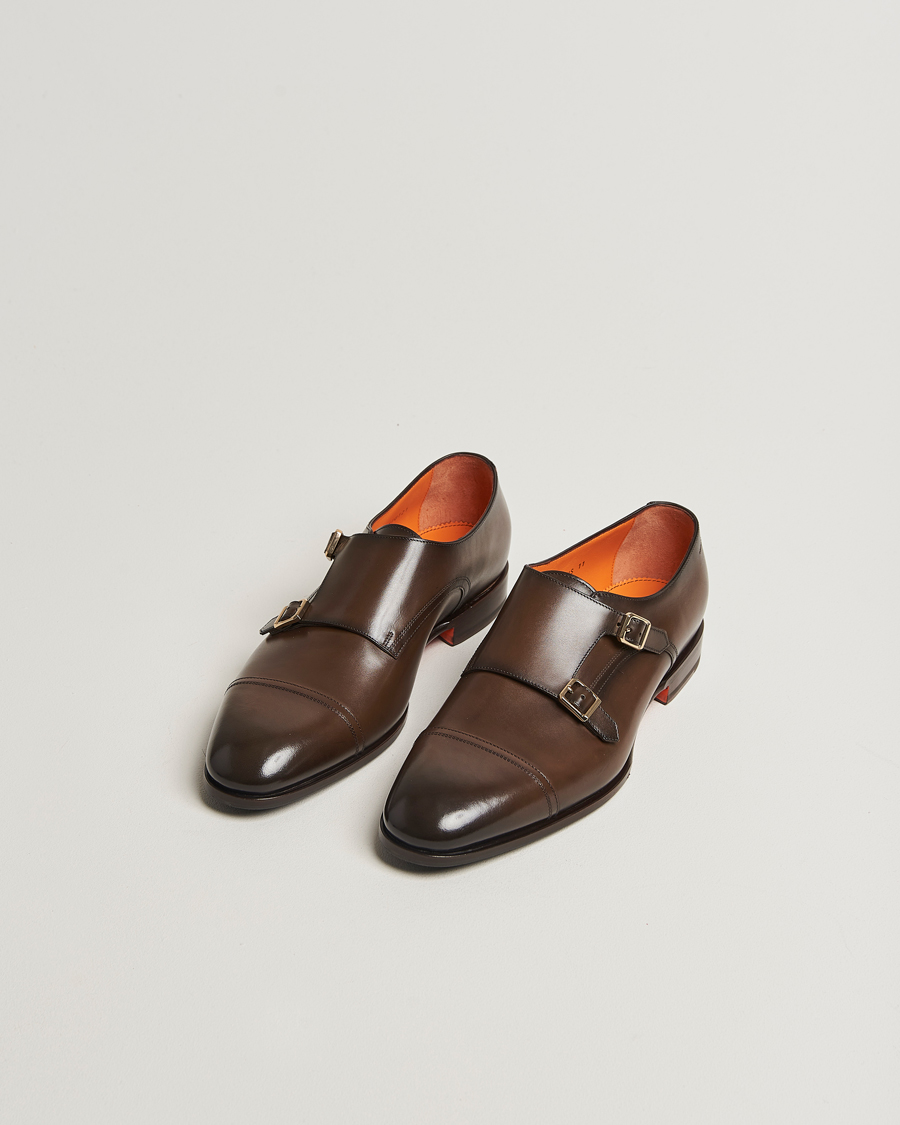 Herren | Monkstrap | Santoni | Adrian Double Monk Dark Brown Calf