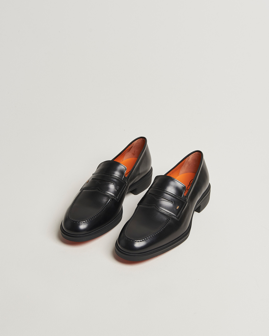 Herren | Loafer | Santoni | Easy Penny Loafer Black Calf