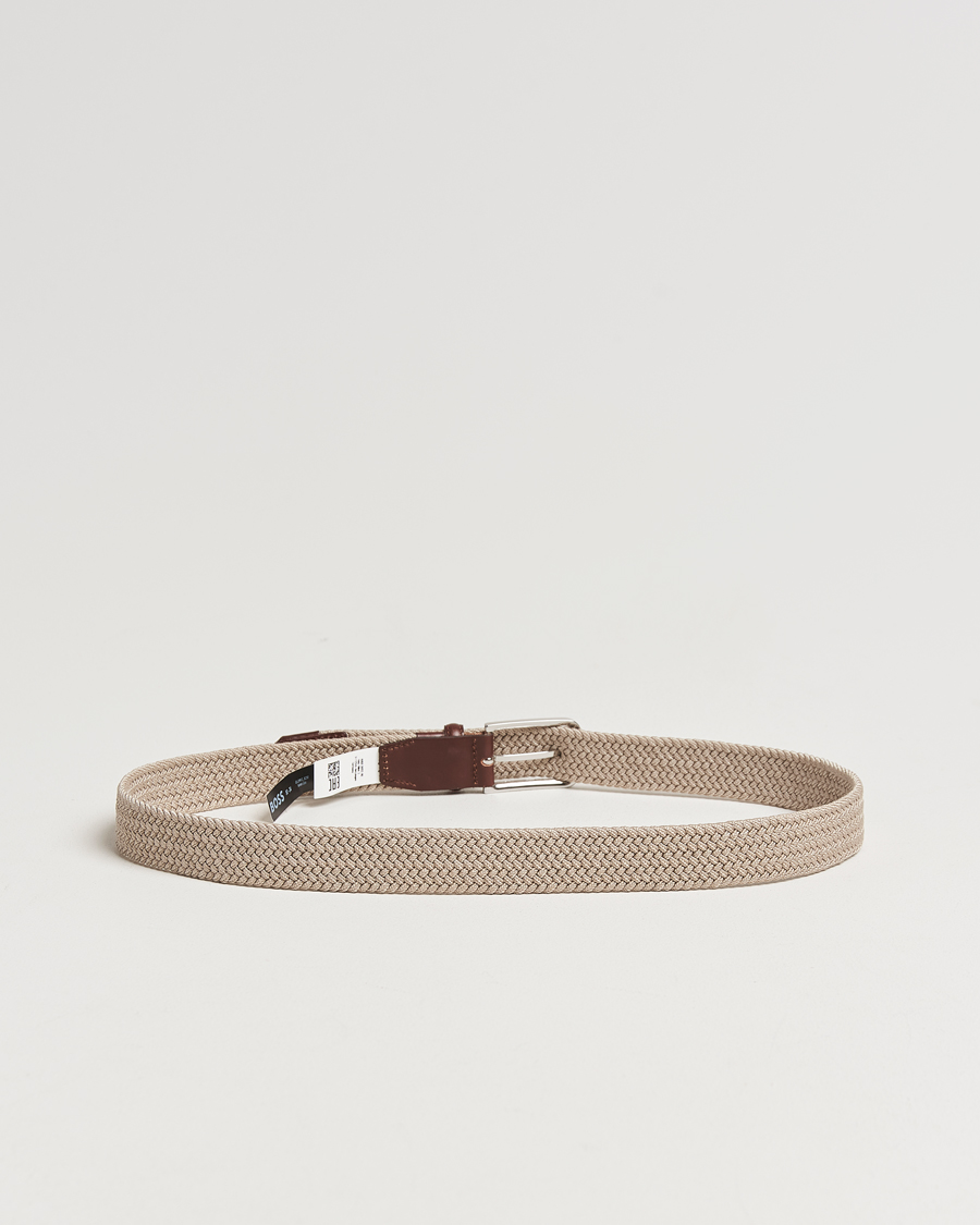 Herren | Gürtel | BOSS BLACK | Clorio Elastic Woven Belt Light Beige