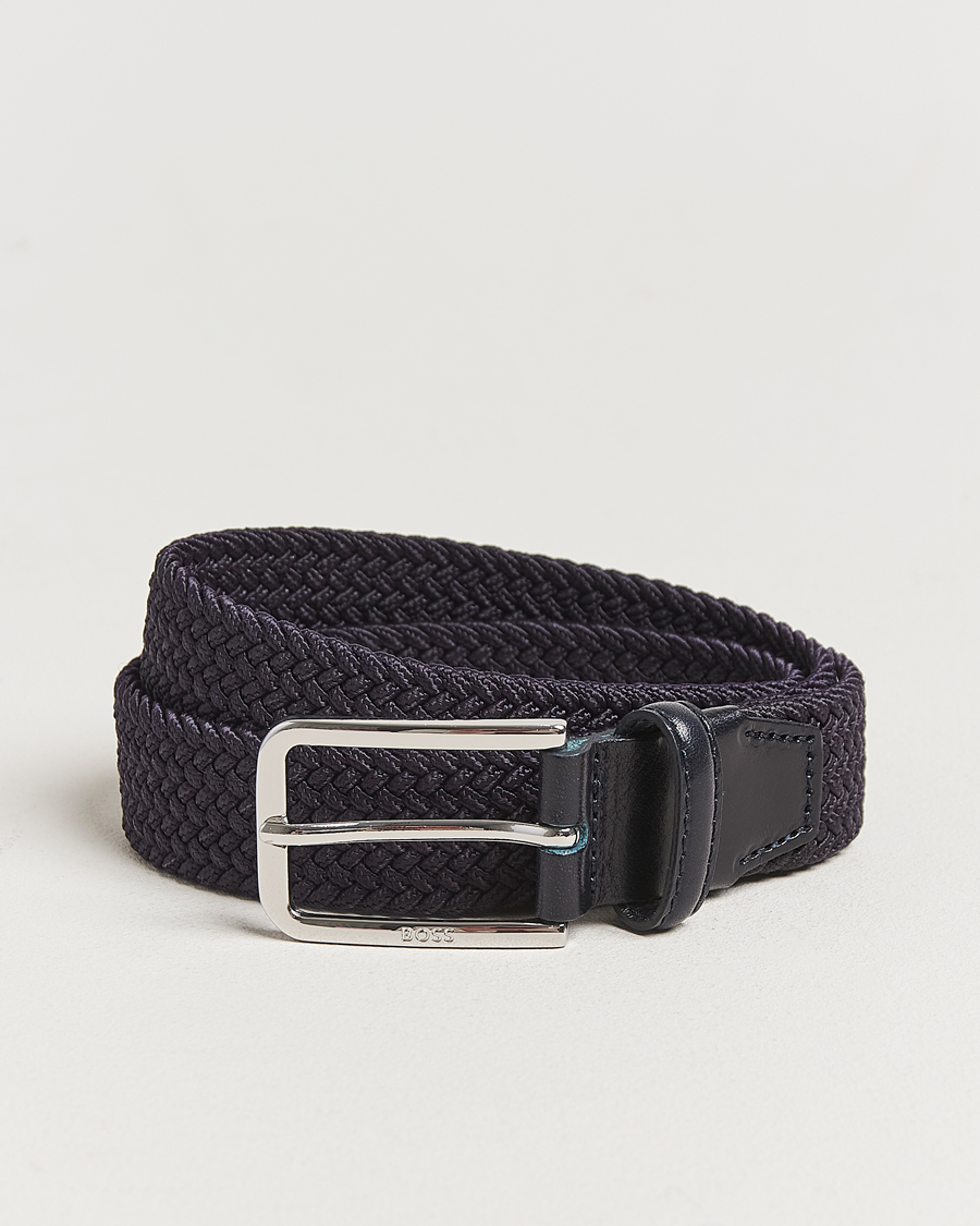 Herren | Gürtel | BOSS BLACK | Clorio Elastic Woven Belt Navy