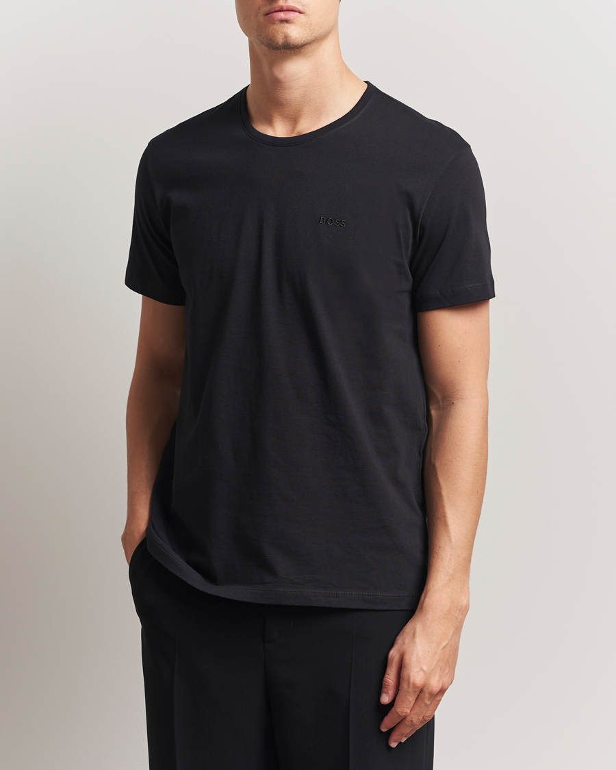 Herren | T-Shirts | BOSS BLACK | 2-Pack Relaxed Fit Crew Neck T-Shirt Black