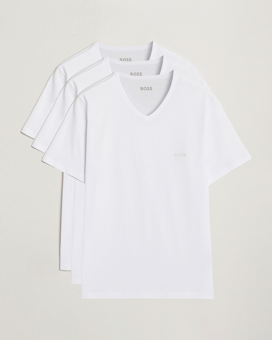 Herren | T-Shirts | BOSS BLACK | 3-Pack V-Neck T-Shirt White