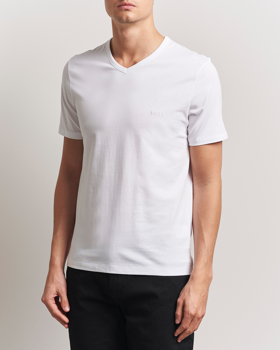 Herren | T-Shirts | BOSS BLACK | 3-Pack V-Neck T-Shirt White