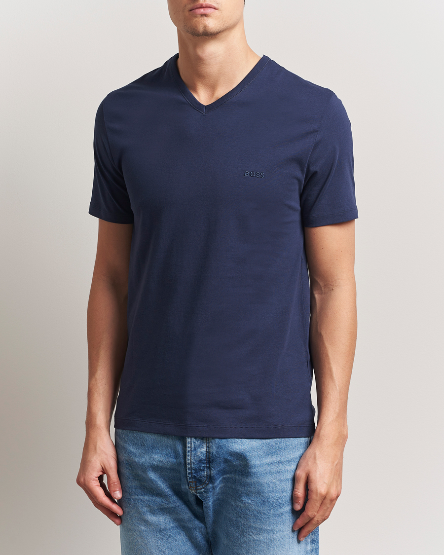 Herren | T-Shirts | BOSS BLACK | 3-Pack V-Neck T-Shirt Black/Blue/Grey