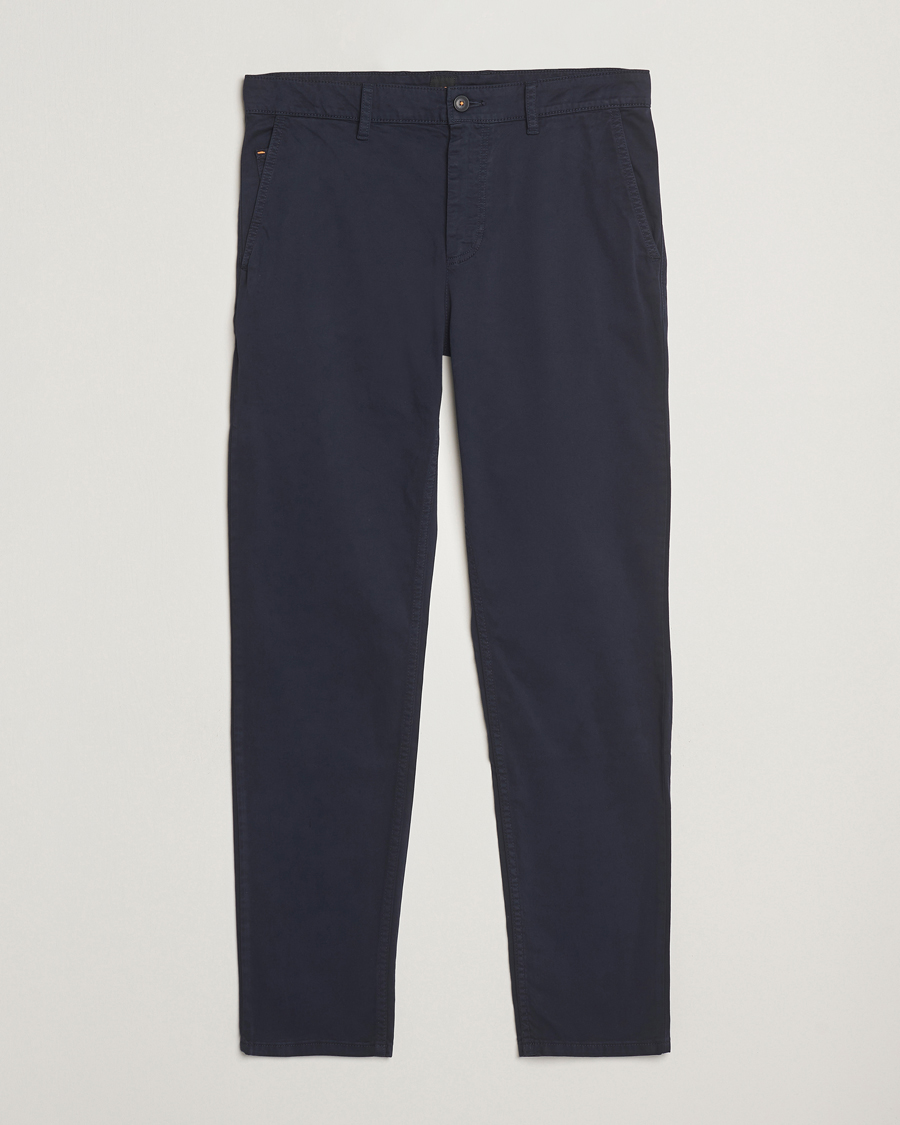Herren | Hosen | BOSS ORANGE | Tapered Fit Cotton Chinos Dark Blue