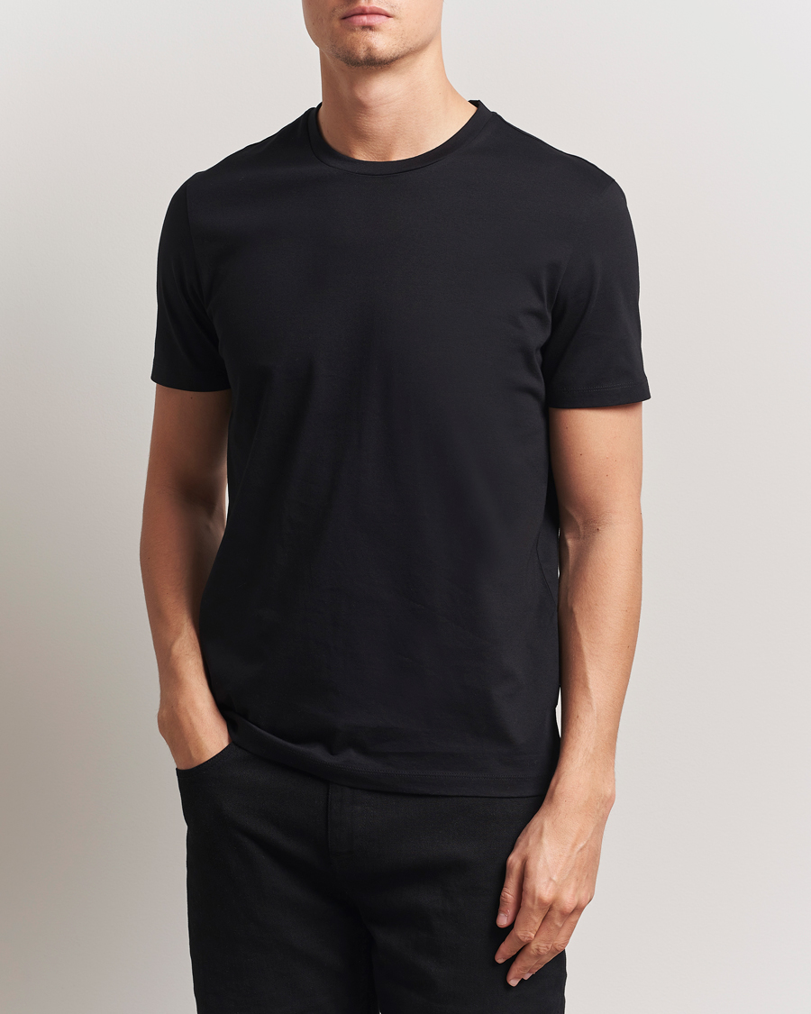 Herren | T-Shirts | BOSS BLACK | Tessler Mercerized Crew Neck T-Shirt Black