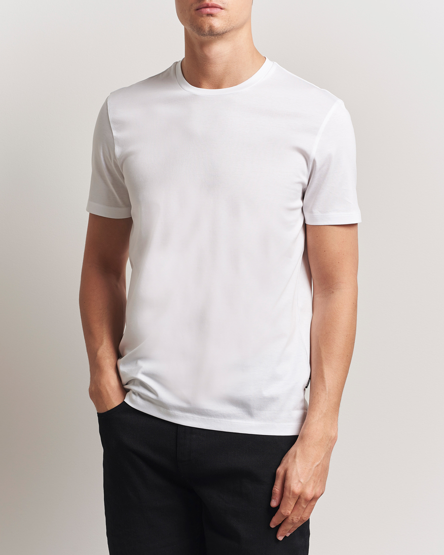 Herren | T-Shirts | BOSS BLACK | Tessler Mercerized Crew Neck T-Shirt White