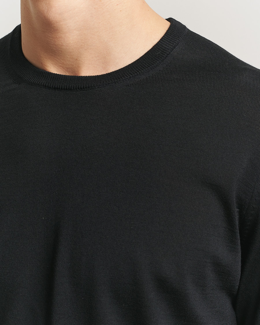 Herren | Pullover | BOSS BLACK | Leno Wool Crew Neck Pullover Black