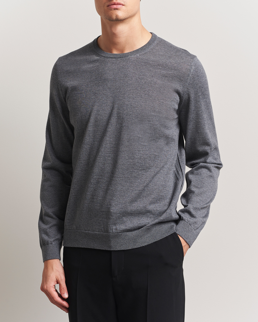 Herren | Pullover | BOSS BLACK | Leno Wool Crew Neck Pullover Medium Grey