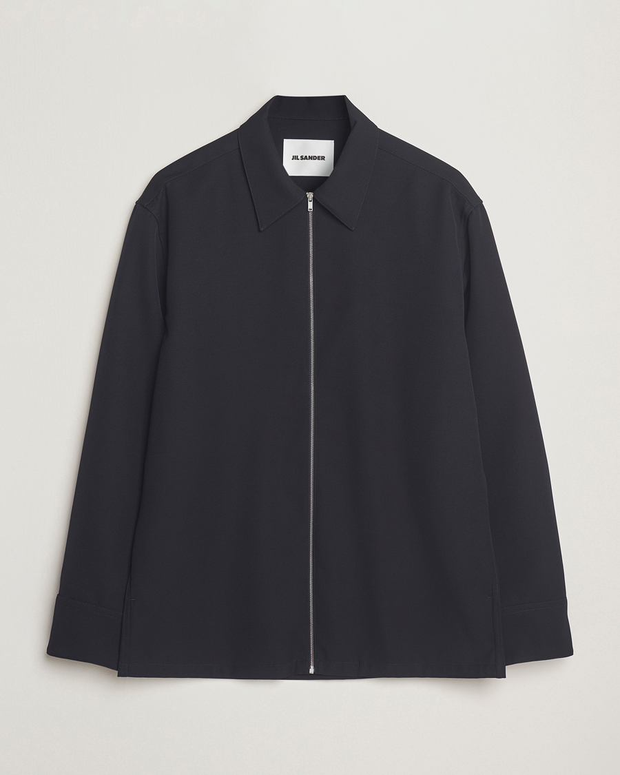 Herren | Hemden | Jil Sander | Wool Zip Overshirt Navy