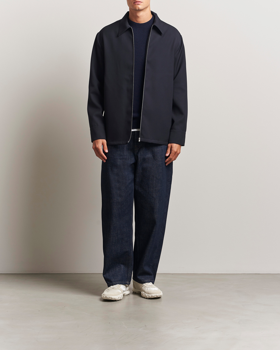 Herren | Hemden | Jil Sander | Wool Zip Overshirt Navy