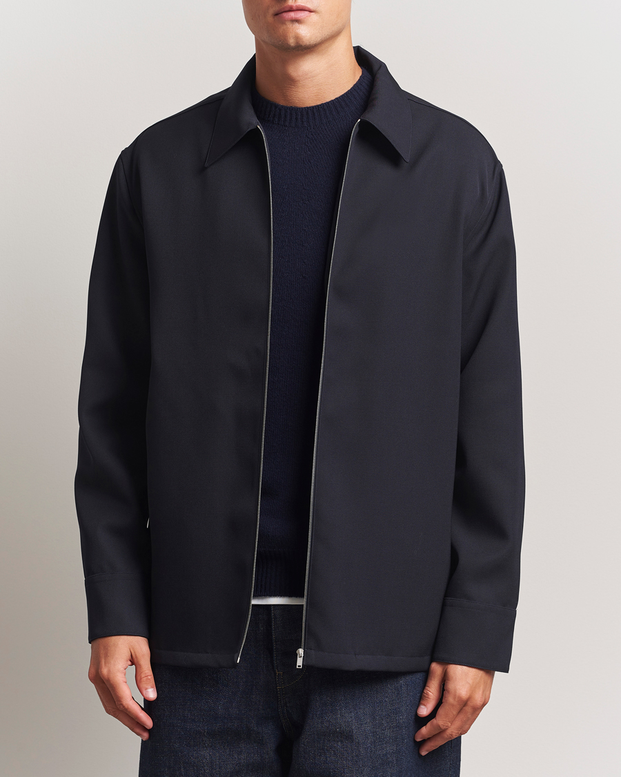Herren | Hemden | Jil Sander | Wool Zip Overshirt Navy