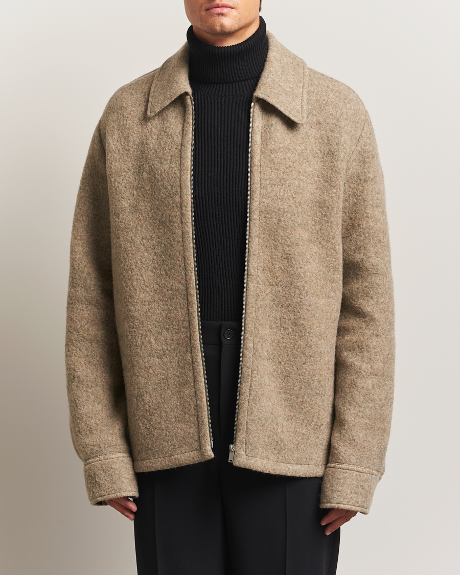 Herren | Jacken | Jil Sander | Felted Wool Shirt Jacket Beige