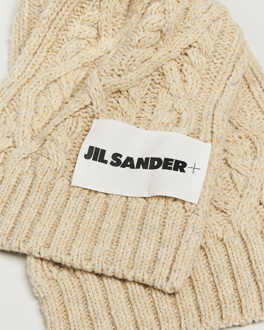 Herren | Jil Sander Wool Donegal Cable Scarf Natural | Jil Sander | Wool Donegal Cable Scarf Natural