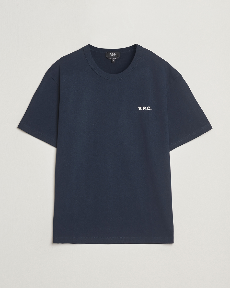 Herren | T-Shirts | A.P.C. | Boxy Fit Petit VPC T-Shirt Dark Navy/Ecru