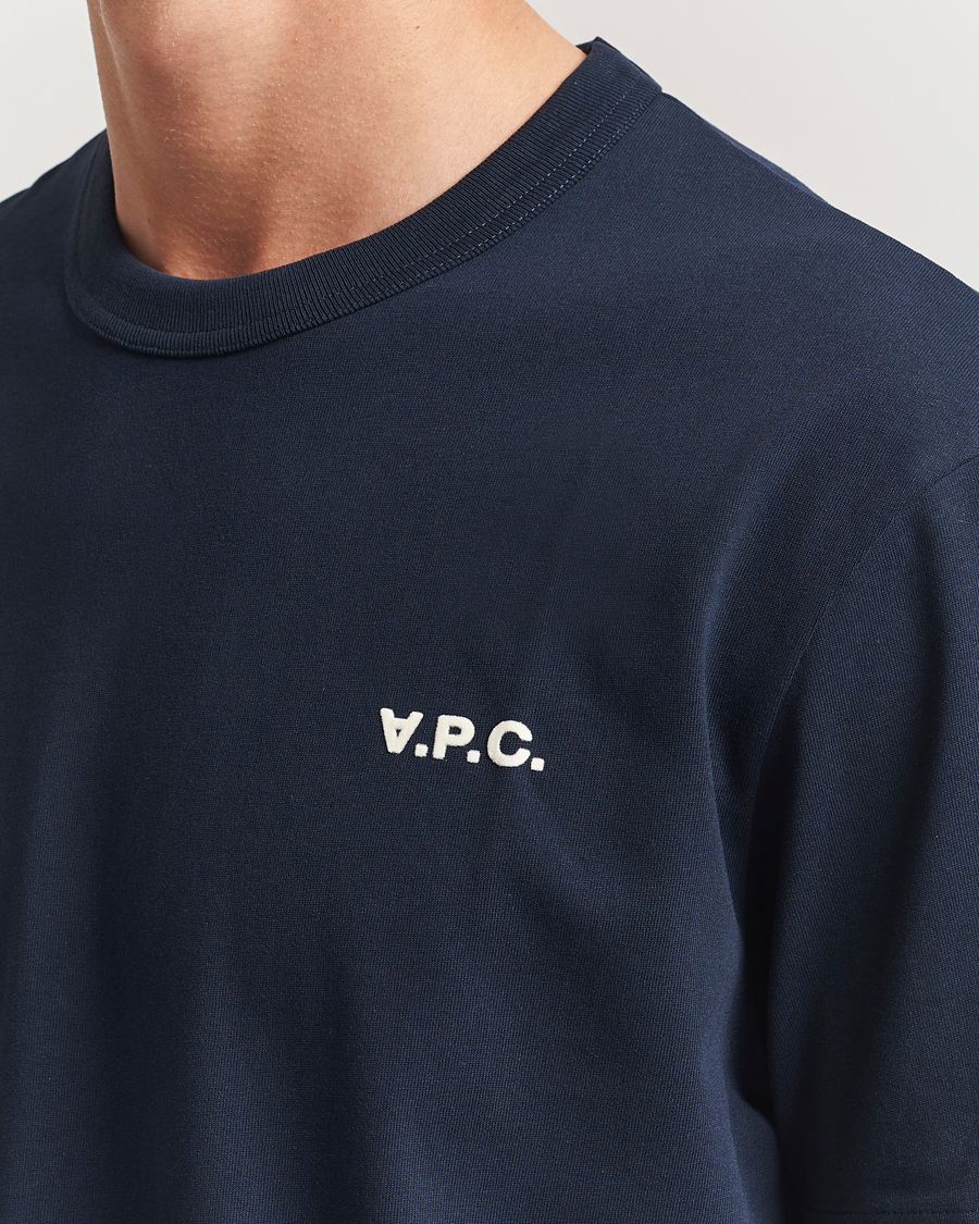 Herren | T-Shirts | A.P.C. | Boxy Fit Petit VPC T-Shirt Dark Navy/Ecru