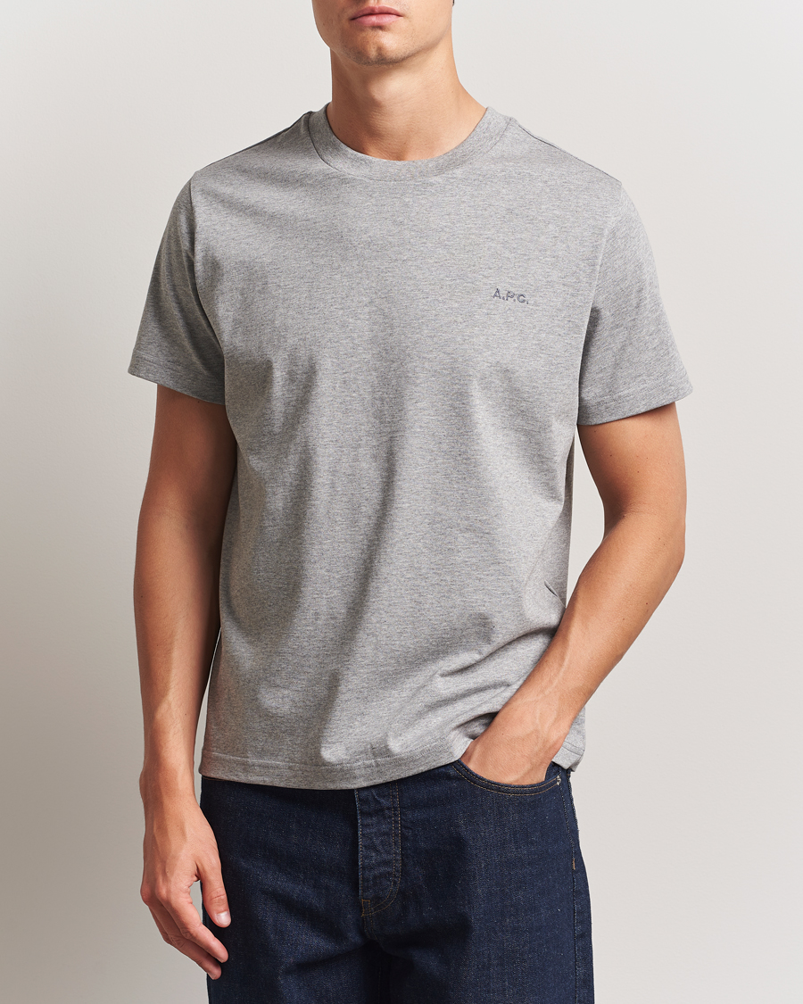Herren | T-Shirts | A.P.C. | Embroidered APC T-Shirt Heather Grey