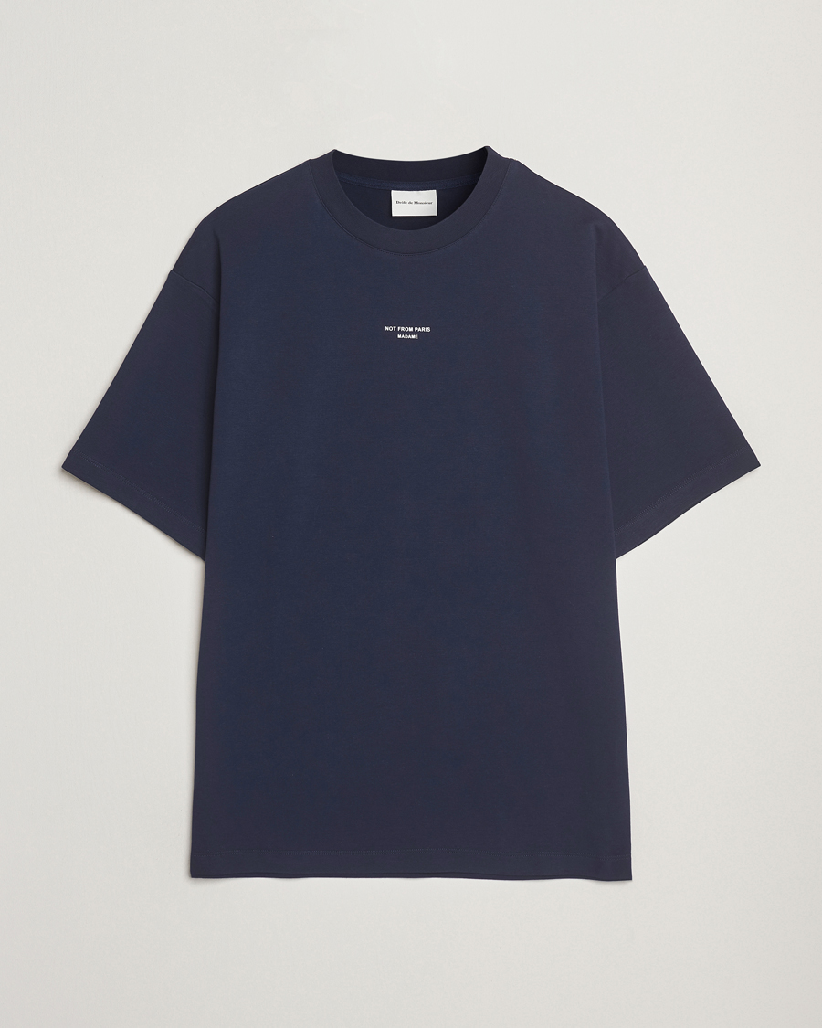 Herren | T-Shirts | Drôle de Monsieur | Classic Slogan T-Shirt Navy