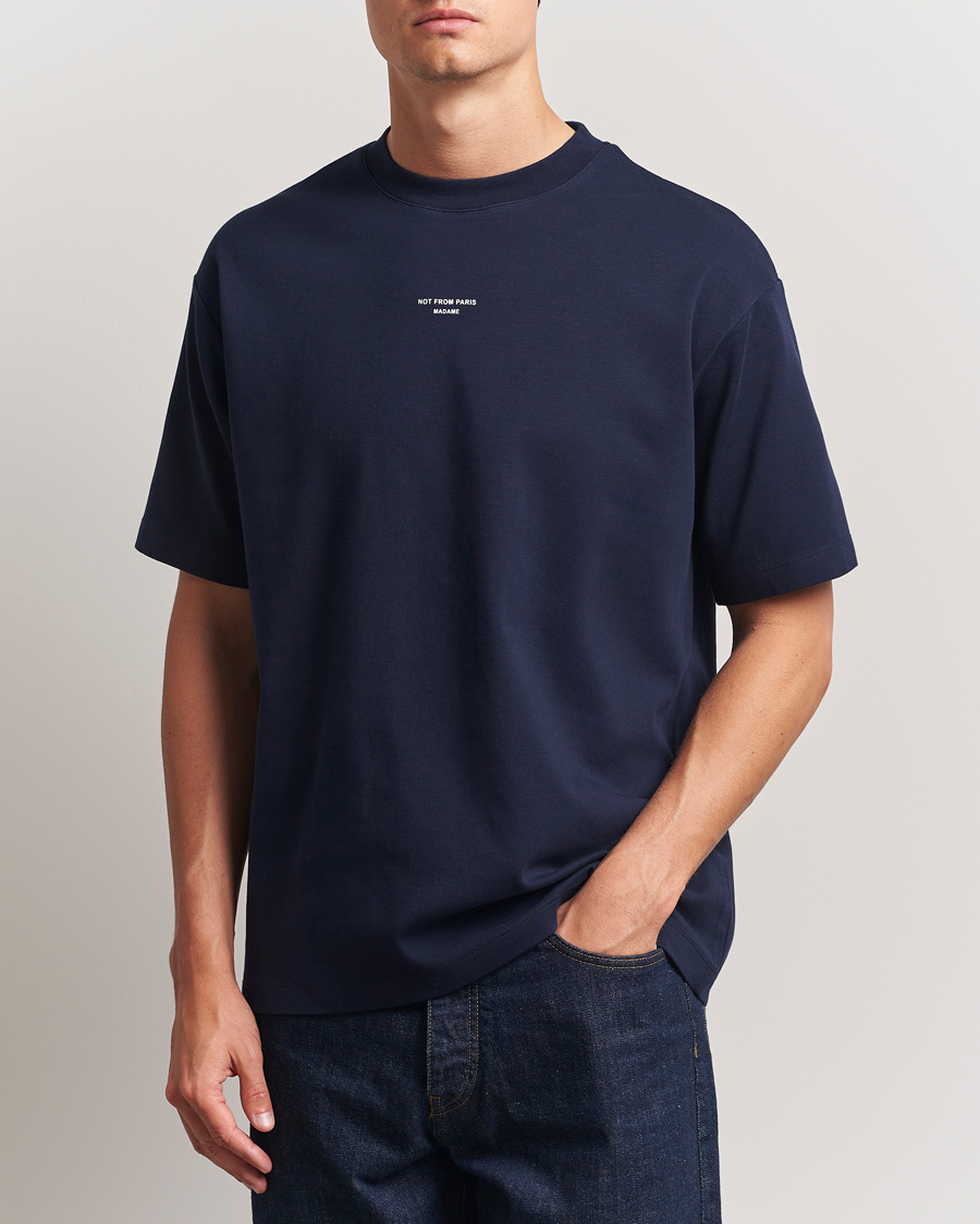 Herren | T-Shirts | Drôle de Monsieur | Classic Slogan T-Shirt Navy