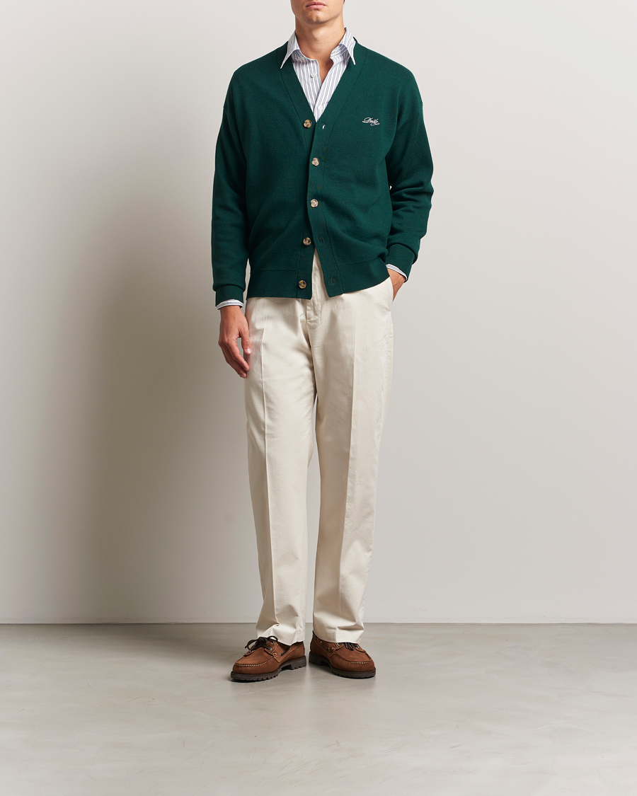 Herren | Pullover | Drôle de Monsieur | Merino Knitted Cardigan Dark Green