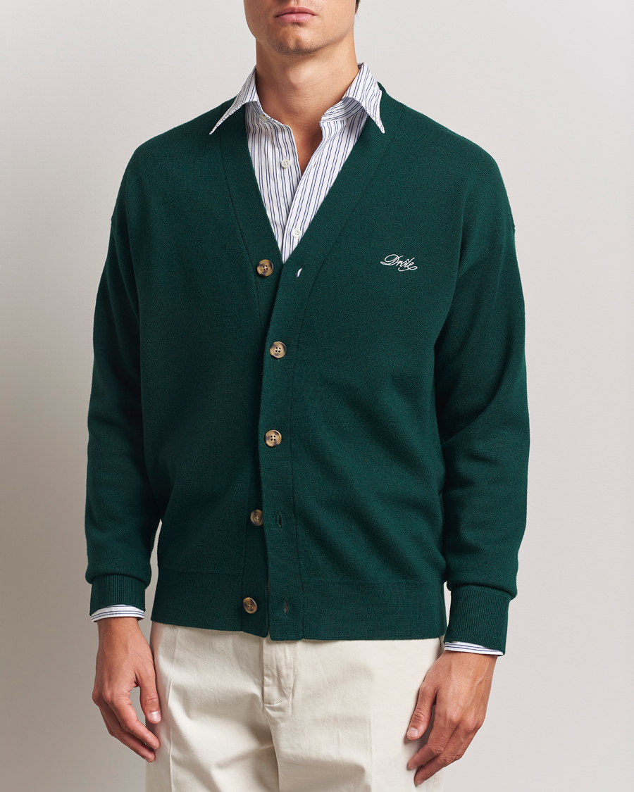 Herren | Pullover | Drôle de Monsieur | Merino Knitted Cardigan Dark Green