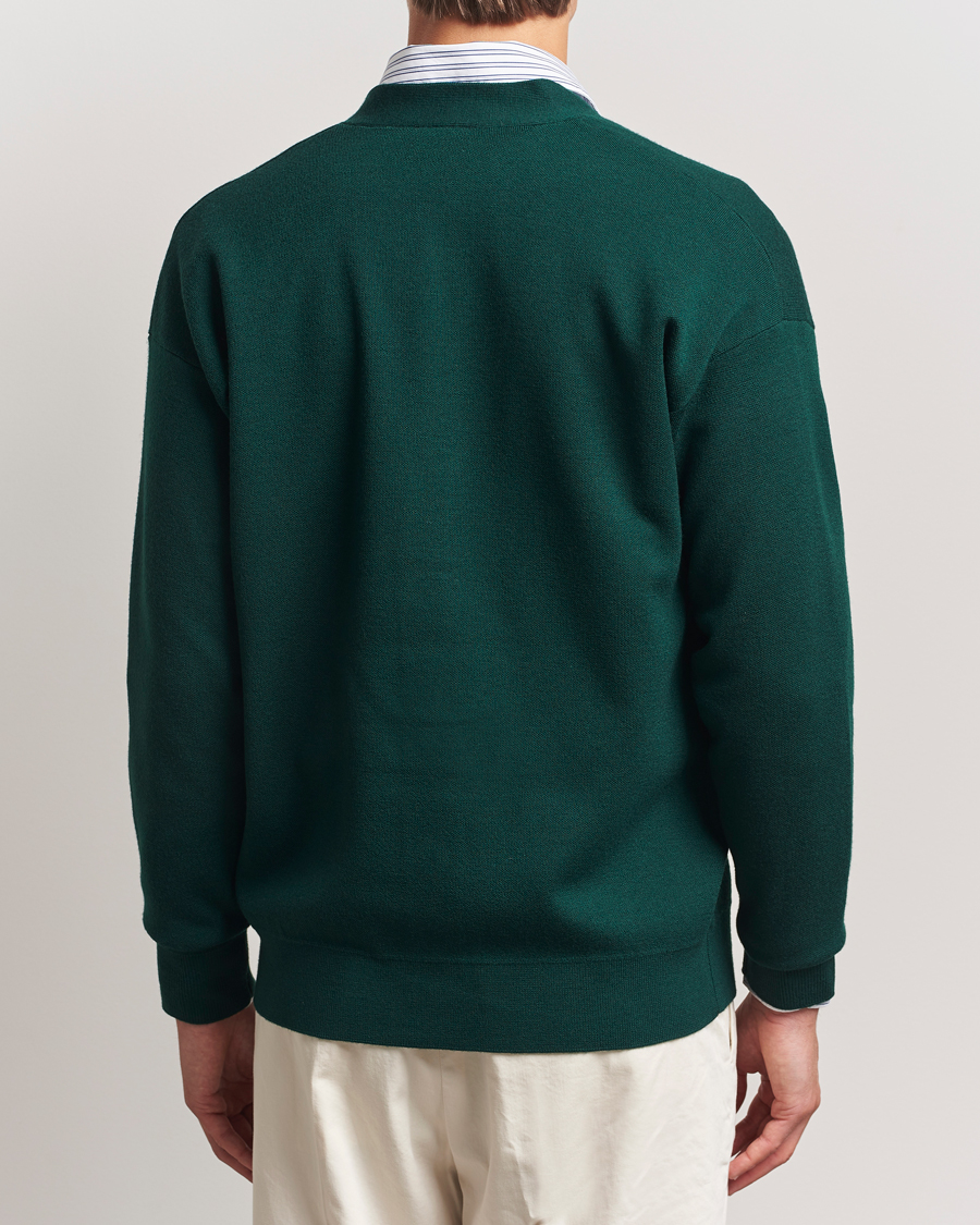 Herren | Pullover | Drôle de Monsieur | Merino Knitted Cardigan Dark Green