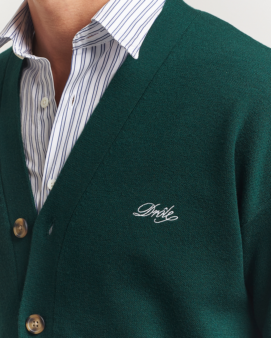 Herren | Pullover | Drôle de Monsieur | Merino Knitted Cardigan Dark Green