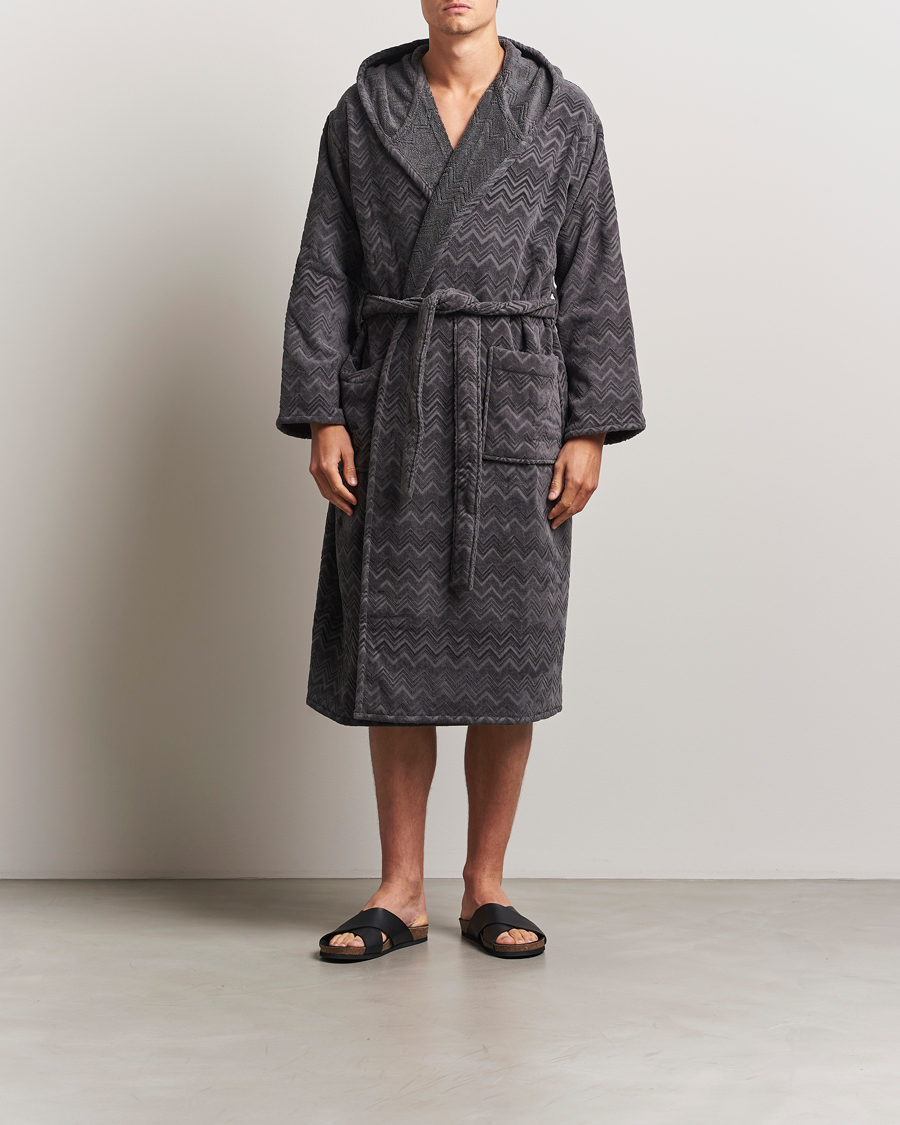 Herren | Schlafanzüge & Bademäntel | Missoni Home | Chalk Bathrobe Anthracite Grey