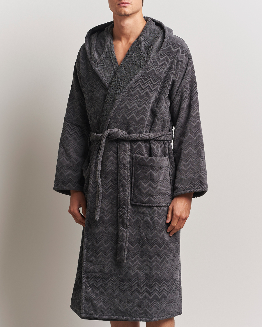 Herren | Schlafanzüge & Bademäntel | Missoni Home | Chalk Bathrobe Anthracite Grey