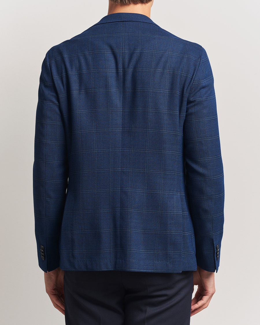 Herren | Sakkos | BOSS BLACK | Hanry Wool Checked Blazer Dark Blue