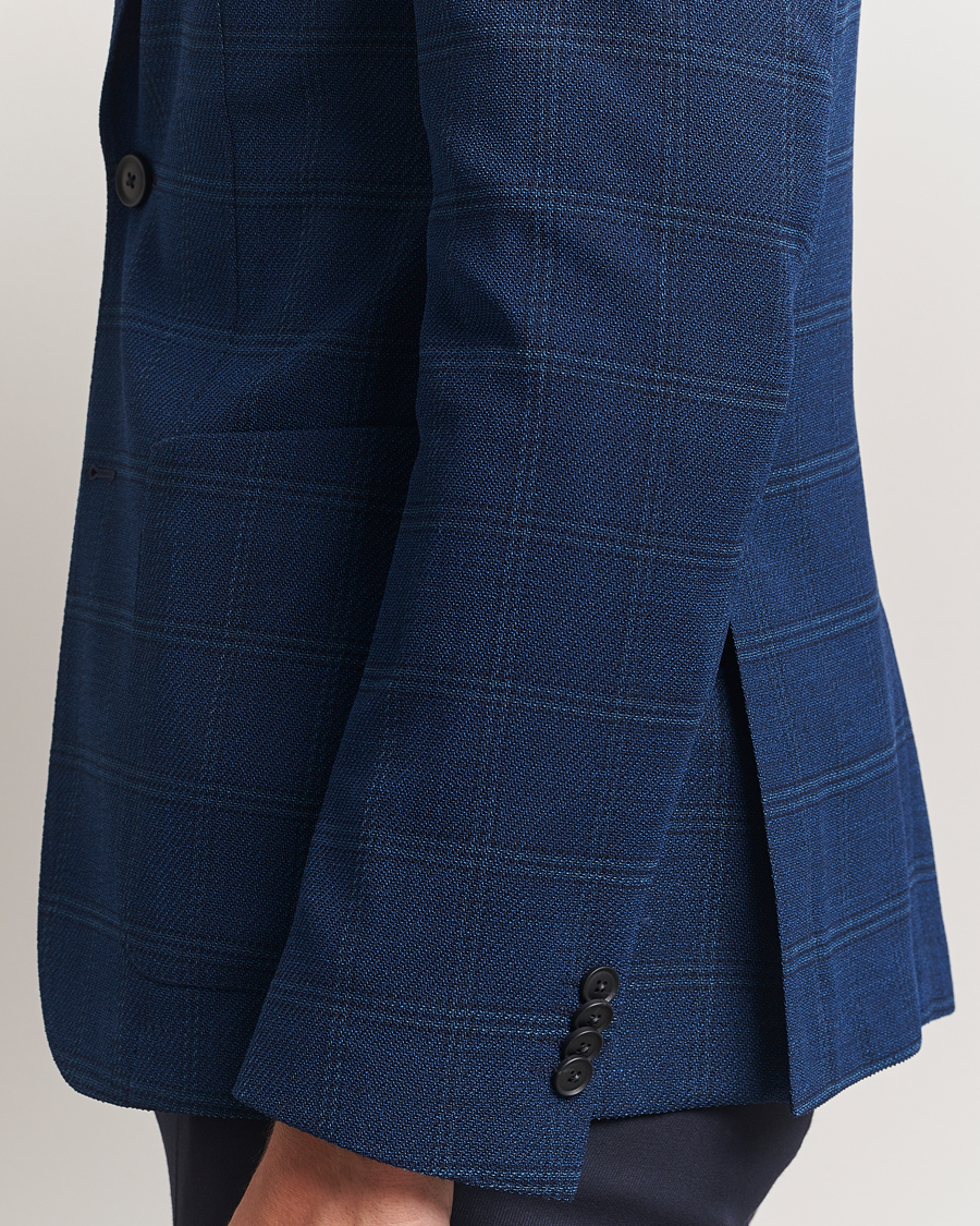 Herren | Sakkos | BOSS BLACK | Hanry Wool Checked Blazer Dark Blue