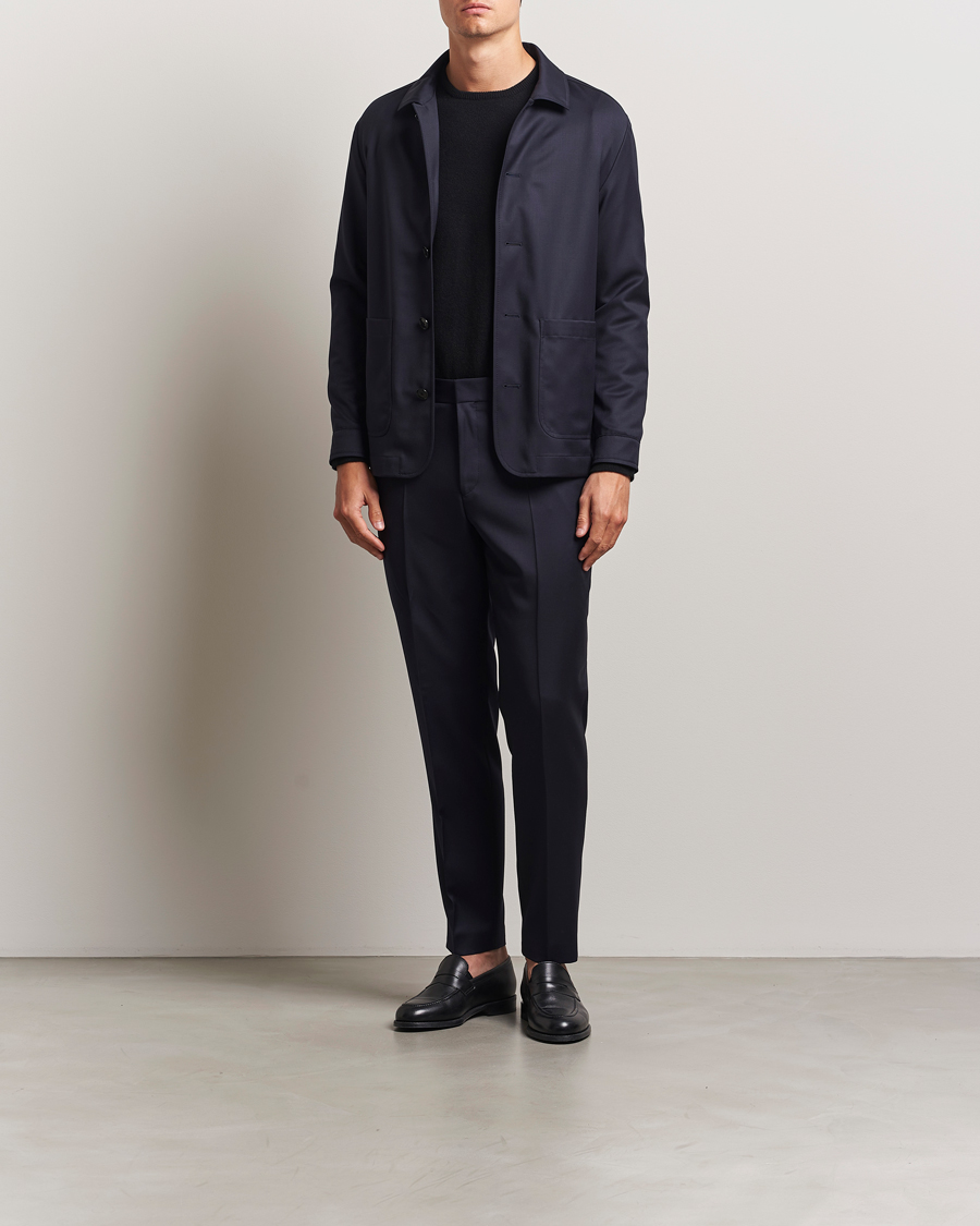 Herren | Hosen | BOSS BLACK | Perin Pleated Trousers Dark Blue