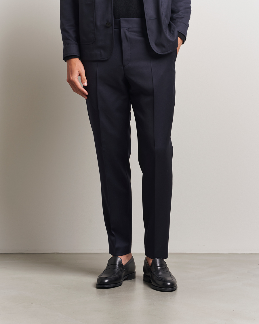 Herren | Hosen | BOSS BLACK | Perin Pleated Trousers Dark Blue