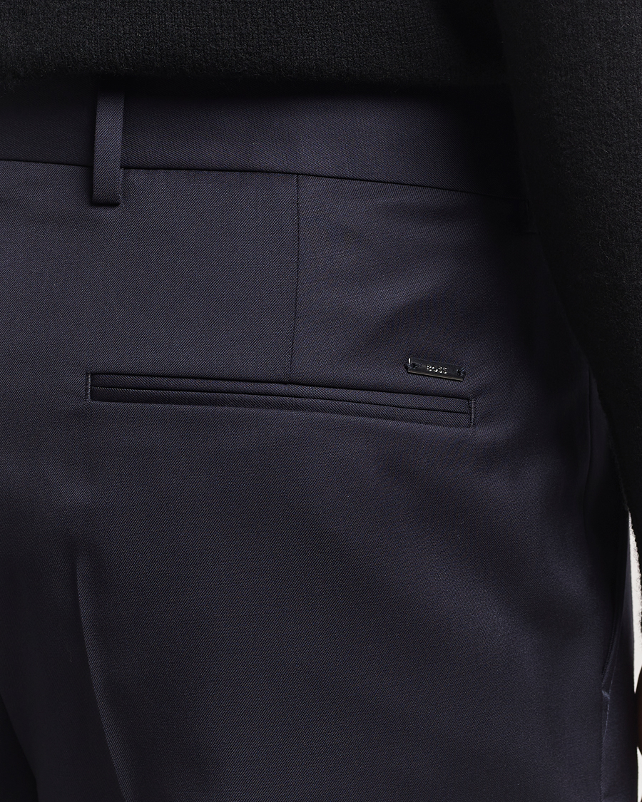 Herren | Hosen | BOSS BLACK | Perin Pleated Trousers Dark Blue