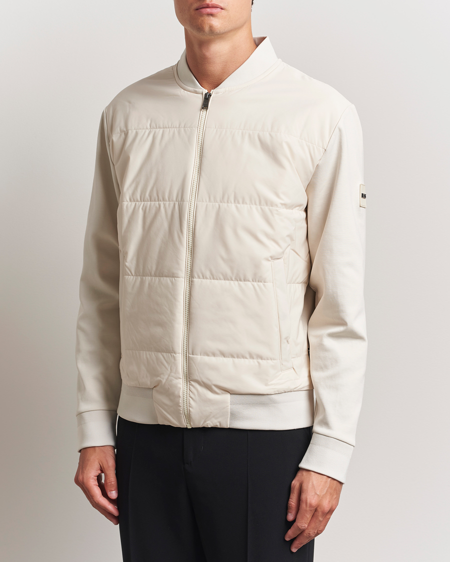 Herren | Pullover | BOSS BLACK | Skiles Hybrid Full Zip Open White