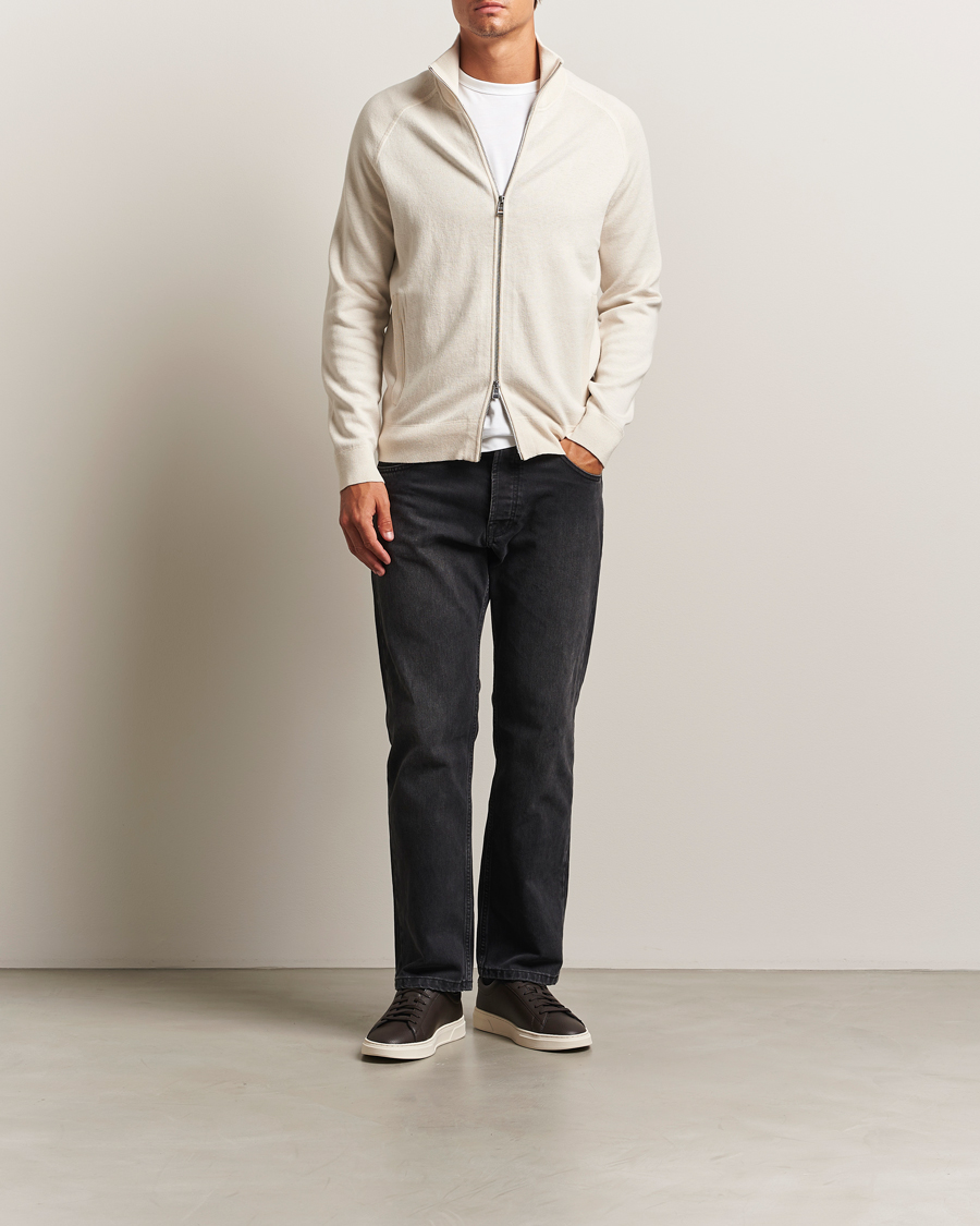Herren | Pullover | BOSS BLACK | Idino Knitted Full Zip Open White