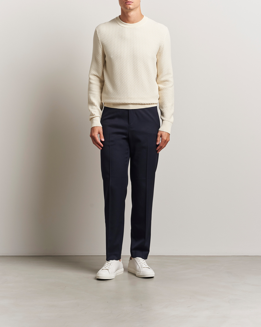 Herren | Pullover | BOSS BLACK | Imberto Structured Knitted Sweater Open White