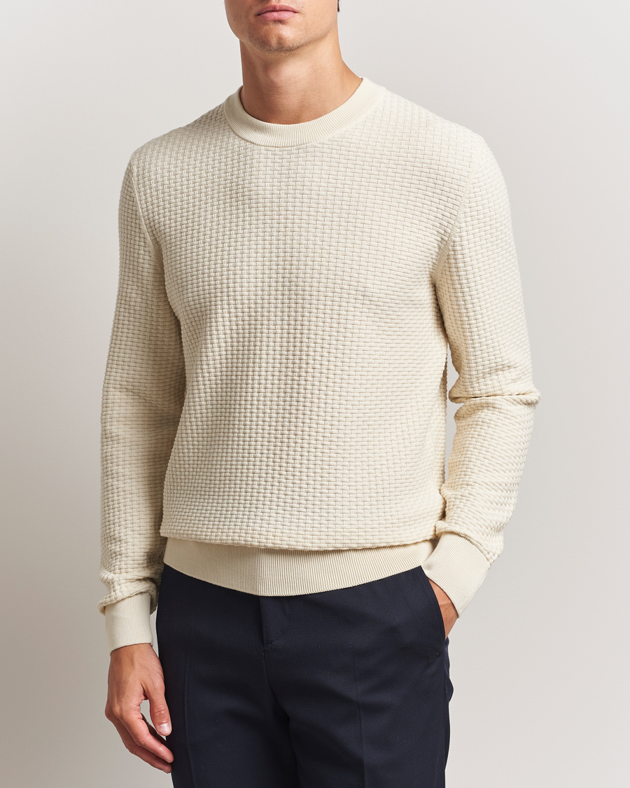Herren | Pullover | BOSS BLACK | Imberto Structured Knitted Sweater Open White
