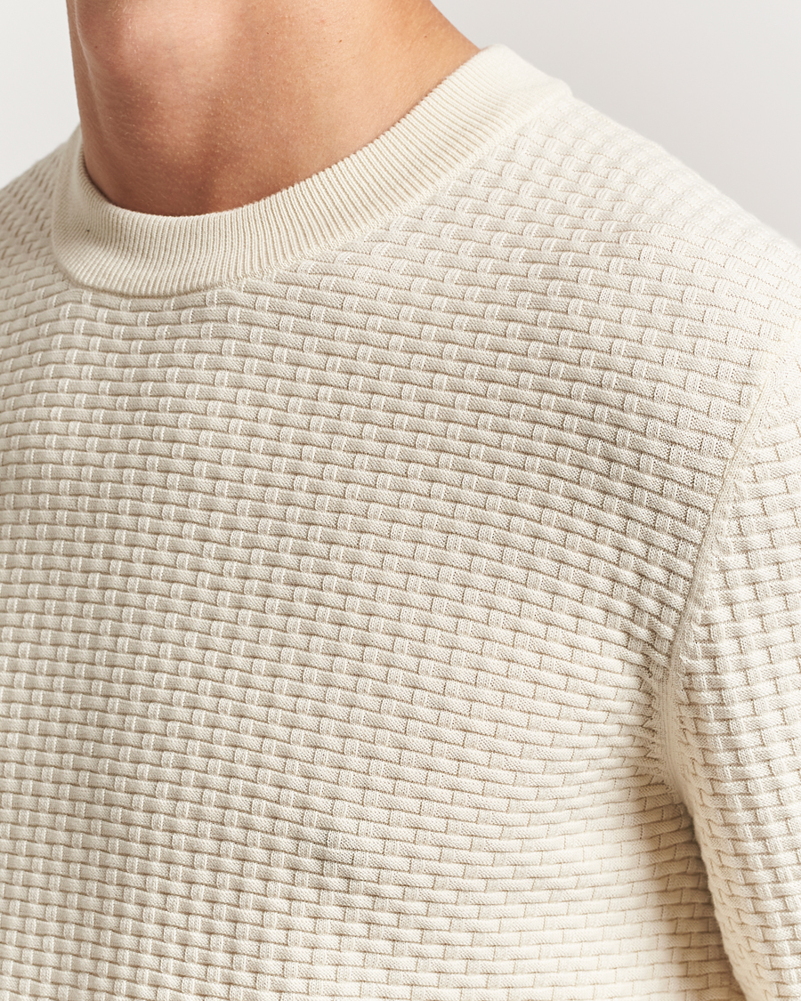 Herren | Pullover | BOSS BLACK | Imberto Structured Knitted Sweater Open White