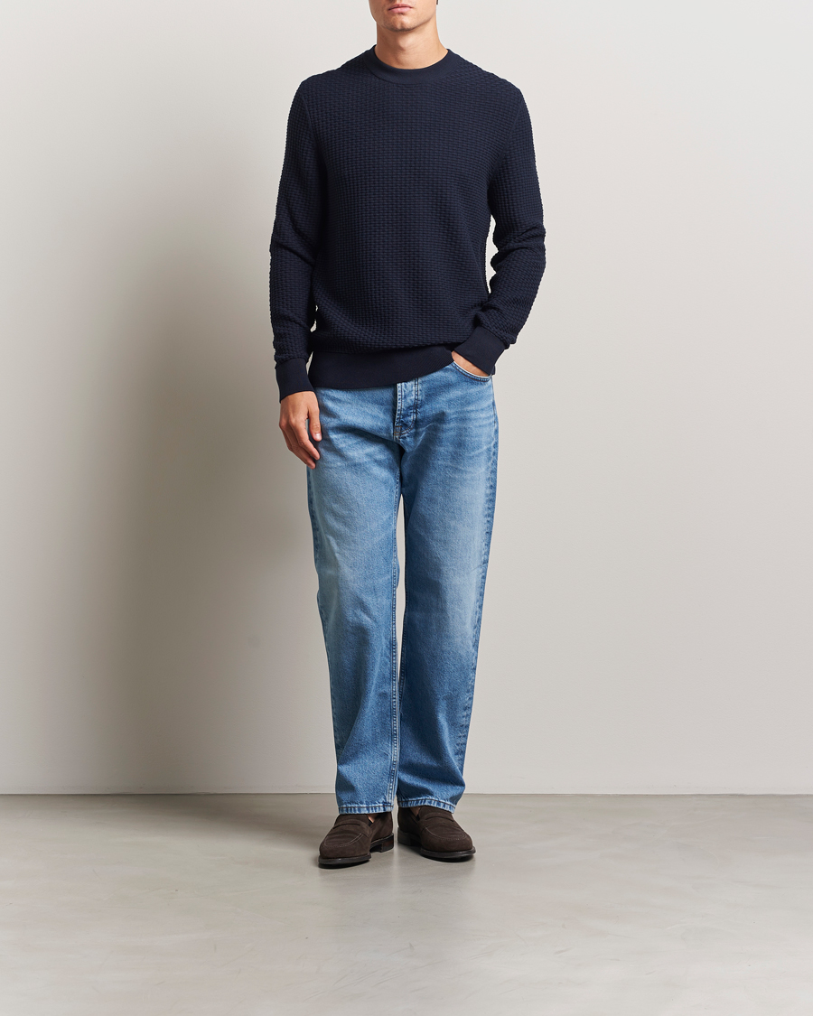 Herren | Pullover | BOSS BLACK | Imberto Structured Knitted Sweater Dark Blue
